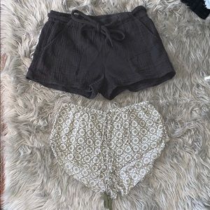 Two pairs of Aerie beach shorts